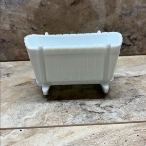 Vintage Milk Glass Baby Cradle Candy Dish, Planter, etc. - 1950's Indiana Glass